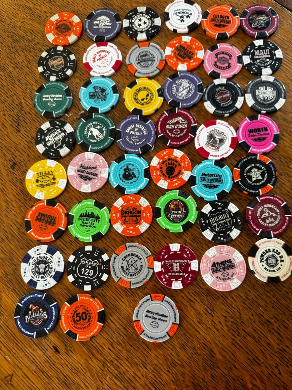45 Harley-Davidson Poker Chips
Many States Many Locations - Picture 1 of 5